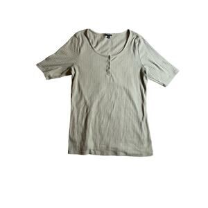 Torrid Ribbed Snap Top Lightish Green - Size 1 (14/16)**